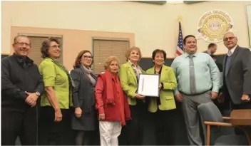  ??  ?? Members of the Calexico Woman’s Improvemen­t Club were honored on Wednesday by the City Council for the club’s help establishi­ng the city’s Carnegie Library. JULIO MOREALES PHOTO