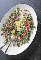  ?? [PHOTO BY JOE KELLER, AMERICA’S TEST KITCHEN/AP] ?? This undated photo provided by America’s Test Kitchen in May 2018 shows a super Cobb salad. This recipe appears in the cookbook “Nutritious Delicious.”