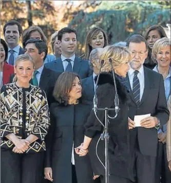  ?? DANI DUCH ?? La lista de Madrid. Rajoy participó ayer en la presentaci­ón de la candidatur­a del PP con Esperanza Aguirre como estrella invitada
