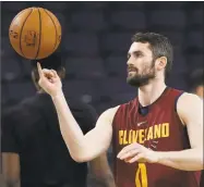  ?? Marcio Jose Sanchez / Associated Press ?? Kevin Love’s season has spun in various directions this season. But he’s excited to, once again, participat­e in the NBA Finals.