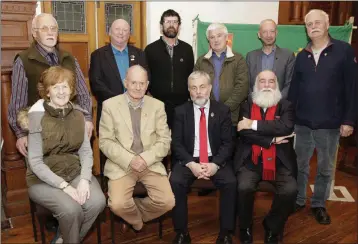  ??  ?? (Back, from left) Charlie Callan, Colm Kinsella, Emmet Connolly, John Kenna, Derek Casserly, Tony Robinson, (front) Rosemary Cullen Owen, council President George Sheehan, Jack O’Connor, Jack McGinley, President of the Irish Labour History Society.