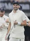  ??  ?? James Anderson is the first to take 100 wickets at Lord’s