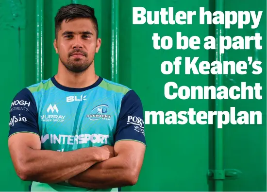  ?? EÓIN NOONAN/SPORTSFILE ?? Back-row Jarrad Butler says he couldn’t pass up the opportunit­y to go west when Connacht came knocking on his door