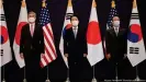  ?? South Korea ?? Trilateral talks, like this one which took place in June, are set to take place on Tuesday between Japan, the US and