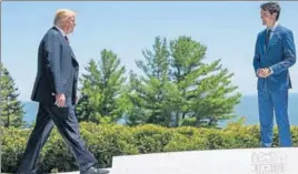  ?? NYT ?? US President Donald Trump and Canadian Prime Minister Justin Trudeau at the G7 summit.
