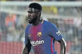  ?? FOTO: P. MORATA ?? Samuel Umtiti acumula pretendien­tes pero su intención es seguir como culé