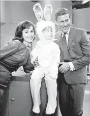  ?? CBS Photo Archive ?? MOORE appears with Larry Mathews and Dick Van Dyke in TV’s “The Dick Van Dyke Show” in 1961.