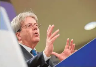  ?? AFP ?? El comisario de Asuntos Económicos, Paolo Gentiloni