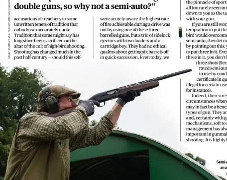  ?? ?? Semi-autos have long been an acceptable choice for pest control, such as
corvid shooting