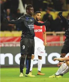  ?? AFP ?? Nice’s Italian forward Mario Balotelli celebrates after scoring during the Ligue 1 match against Monaco on Tuesday.