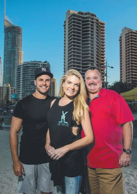  ??  ?? Beau Ryan, Erin Molan and Darryl Brohman at Surfers Paradise ahead of tonight. Picture: JERAD WILLIAMS The Footy Show