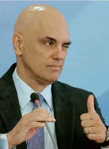  ?? Alan Marques/ Folhapress ?? Alexandre de Moraes ao apresentar plano de segurança