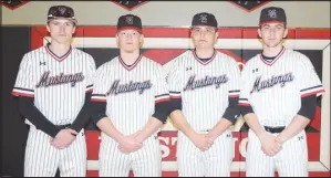  ??  ?? Senior members of the 2021 McDonald County High School baseball team. From left to right: Wade Rickman, Rylee Boyd, Ethan Lett and Ethan Francisco.