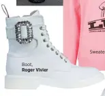  ??  ?? Boot, Roger Vivier
Scarf,
Dior
Sweater,