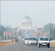  ?? BURHAAN KINU/HT PHOTO ?? On Thursday, the air quality of the Capital improved to 217, in the ‘poor’ category.