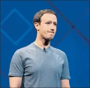  ?? NYT/FILE ?? ■ ‘We have a responsibi­lity to protect your informatio­n. If we can’t, we don’t deserve it,’ Mark Zuckerberg said in the apology