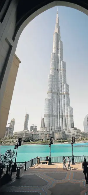  ??  ?? A TALL WORLD AFTER ALL: The Burj Khalifa, the world’s tallest building, seen from