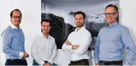  ?? FOTO: MICHAEL LÜBKE ?? Lars Hinkel, Philipp Ant, Alexander Tekath und Dr. Christoph Herbst von anchor (v.l.)