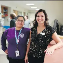  ?? GAVIN YOUNG ?? Unit manager Vida Manaloto, left, and nurse manager Tanya Miller are team members in the Calgary Firefighte­rs Burn Treatment Centre at the Foothills Medical Centre, where the focus is on teamwork.