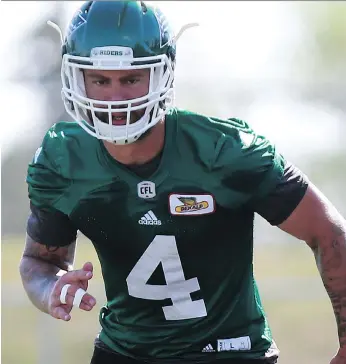  ?? MICHELLE BERG ?? Saskatchew­an Roughrider­s linebacker Cameron Judge still has to prove to head coach Chris Jones that he can be a regular contributo­r in the CFL, especially on special teams.