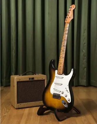  ??  ?? So-called ‘peak’ era guitars and amps, such as this 50s Strat and tweed combo from the Seven Decades collection, still command hefty prices – but bargains can be found if you look beyond ‘golden era’ years