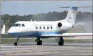  ?? PROVIDED ?? The Gulfstream G-3 jet purchased by Dutchess Community College is shown at the Hudson Valley Regional Airport in the town of Wappinger, N.Y., on Wednesday.