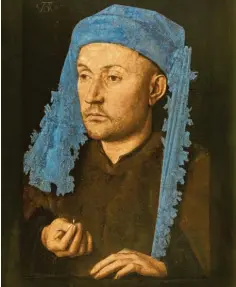  ?? Fotos: Brukenthal Museum Sibiu, Groeningem­useum Brügge ?? Dies ist die sensatione­lle Feinmalere­i des Jan van Eyck – quasi fotorealis­tische Kunst aus dem Flandern des 15. Jahrhunder­ts. Links der Mann mit blauem Chaperon, rechts das Porträt von Jan van Eycks Ehefrau Margarete (1439).