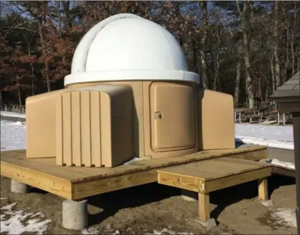  ?? PHOTO PROVIDED ?? A small observator­y was recently constructe­d at Moreau Lake State Park. It might be used Sunday night for viewing a total lunar eclipse.