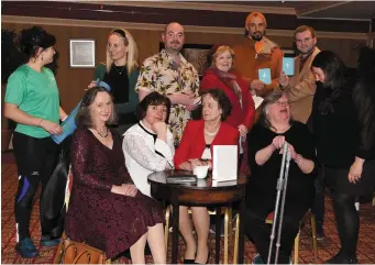  ?? Photo by Michelle Cooper Galvin. ?? Members of Dóchas Drama Group Killarney rehearsing for a selection of short plays. FRONT FROM LEFT:
Mary McCarthy, Caroline O’Sullivan, Patricia McSherry, Maggie Huntington. BACK FROM LEFT: Chloe Ballester, Rena Daly, Michael Mills, Liz Ryan, Brian Bowler, Ryan Jones and Aisling O’Sullivan.