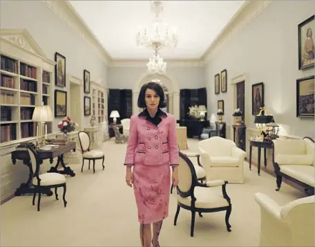  ?? Pablo Larrain 20th Century Fox ?? NATALIE PORTMAN in a wrenching scene as Jackie Kennedy in “Jackie,” still wearing clothes spattered with her husband’s blood.