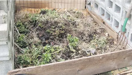  ?? HELEN CHESNUT ?? Compost heaps, as they begin to build in spring, will decompose nicely on their own given the odd fluffing up to introduce air and provided they are not allowed to dry out.