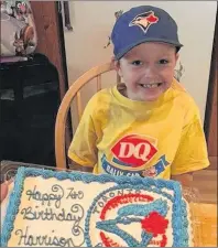  ?? SUBMITTED PHOTO ?? Seven-year-old Harrison Maye of P.E.I. will throw out the first pitch at a Toronto Blue Jays game on Wednesday, Aug. 9.