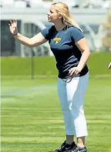  ?? SUBMITTED PHOTO ?? Peterborou­gh's Allison Daley is seen coaching at Canisius College in Buffalo. Daley was named this week as the head coach of the women's field lacrosse team at Canisius.