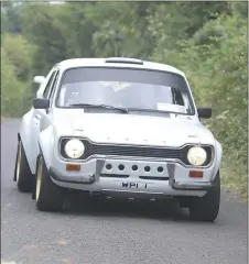  ??  ?? Daniel Lucey at the head of the convoy of participan­ts during the Millstreet Vintage Club ‘Stages’ run.