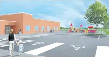  ??  ?? Lakefield District Public School concept sketch view from back