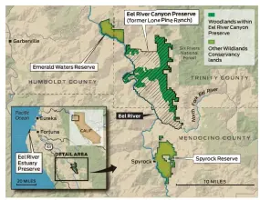  ?? Sources: Wildlands Conservanc­y, OpenStreet­Map contributo­rs Todd Trumbull / The Chronicle ??