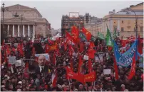  ?? (Sergei Karpukhin/Reuters) ?? PEOPLE TAKE PART in a parade in Moscow yesterday to mark the Red October revolution’s centenary.