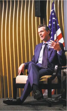  ?? Amy Osborne / Special to The Chronicle ?? Lt. Gov. Gavin Newsom says that if he is elected, he’ll make the “hard choices” needed to cope with a changing California.