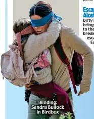  ??  ?? Blinding: Sandra Bullock in Birdbox