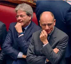  ?? ANSA ?? Paolo Gentiloni ed Enrico Letta alla Camera in una foto del 2015