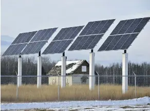  ??  ?? The Piitapan solar project, a 20.8-kilowatt renewable energy project installed in 2015, powers the health centre in Little Buffalo.