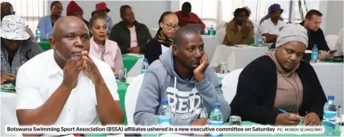  ?? PIC: MORERI SEJAKGOMO ?? Botswana Swimming Sport Associatio­n (BSSA) affiliates ushered in a new executive committee on Saturday