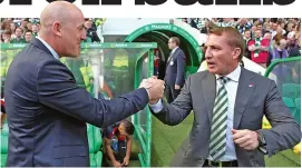  ??  ?? Coming off second best: Rodgers has left Old Firm rival Warburton in his wake this season as Celtic look to clinch a sixth title in a row