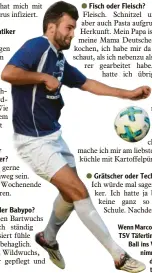  ??  ?? Wenn Marco Villani vom TSV Täfertinge­n den Ball ins Visier nimmt, zittern die Torhüter.