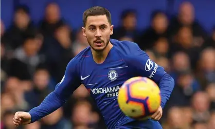  ??  ?? ‘I want Eden here but I want him here if he wants to stay,’ said Maurizio Sarri of a potential newChelsea contract for Hazard. Photograph: Ben Stansall/AFP/Getty Images