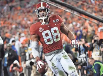  ?? STEVE MITCHELL, USA TODAY SPORTS ?? O.J. Howard totaled 314 receiving yards in the last two College Football Playoff title games.