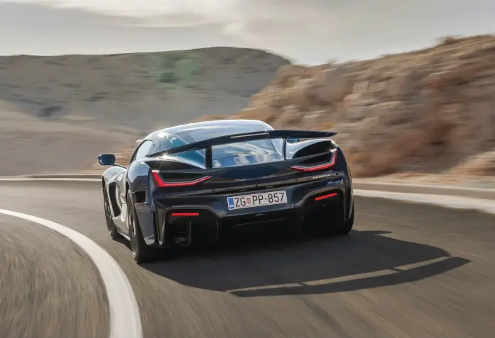  ??  ?? Although a capable grand tourer on the road, the 1,914 hp hypercar is best suited to runways.