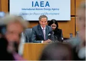  ?? (AFP) ?? IAEA Director General Rafael Grossi opens the agency's Board of Governors meeting in Vienna, Austria on Monday