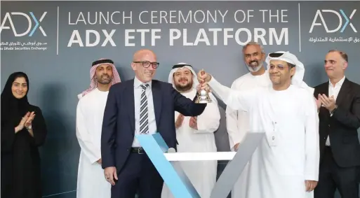  ?? ?? The launch of the ADX’S rebranded ETF platform was marked with a bell-ringing ceremony, coinciding with the listing of Chimera FTSE ADX 15 ETF. — supplied photo