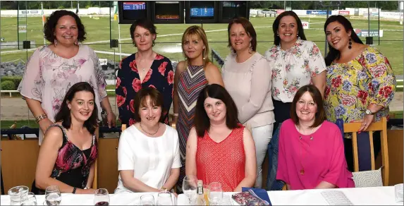  ??  ?? Dromclough Ladies gathered for a fun-filled night at the dogs with a Meal and a night’s racing action at the Kingdom Greyhound Stadium on Friday night. In photo standing from left, Denise Fitzgerald, Dawn Joy, Maireád Somers, Sharon Hickey, Rose O’Shea...